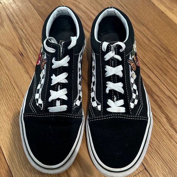 VANS Checkerboard Butterfly Cherries invited Old Skool Size 8.5 - Picture 2 of 6